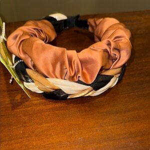 Elegant Braided Headband - Black, Brown, and Tan